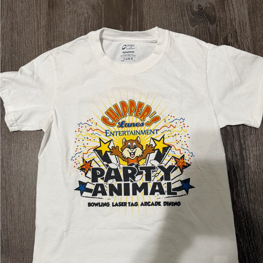 Chipper's Entertainment Kids Party Animal Tee - Cream